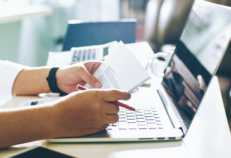 Man Reviewing a Document